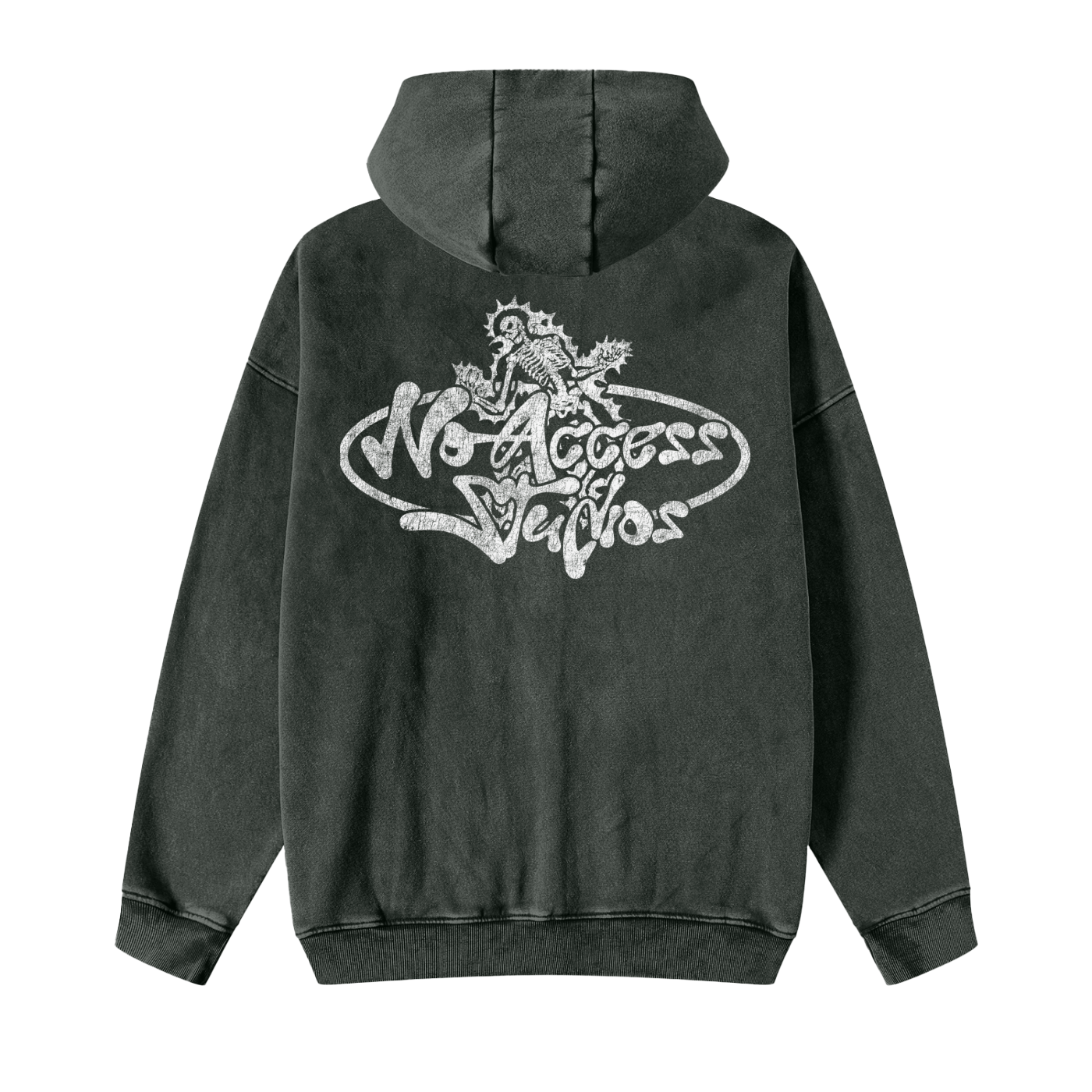 Snow Washed Zip-Through Fleece Hoodie