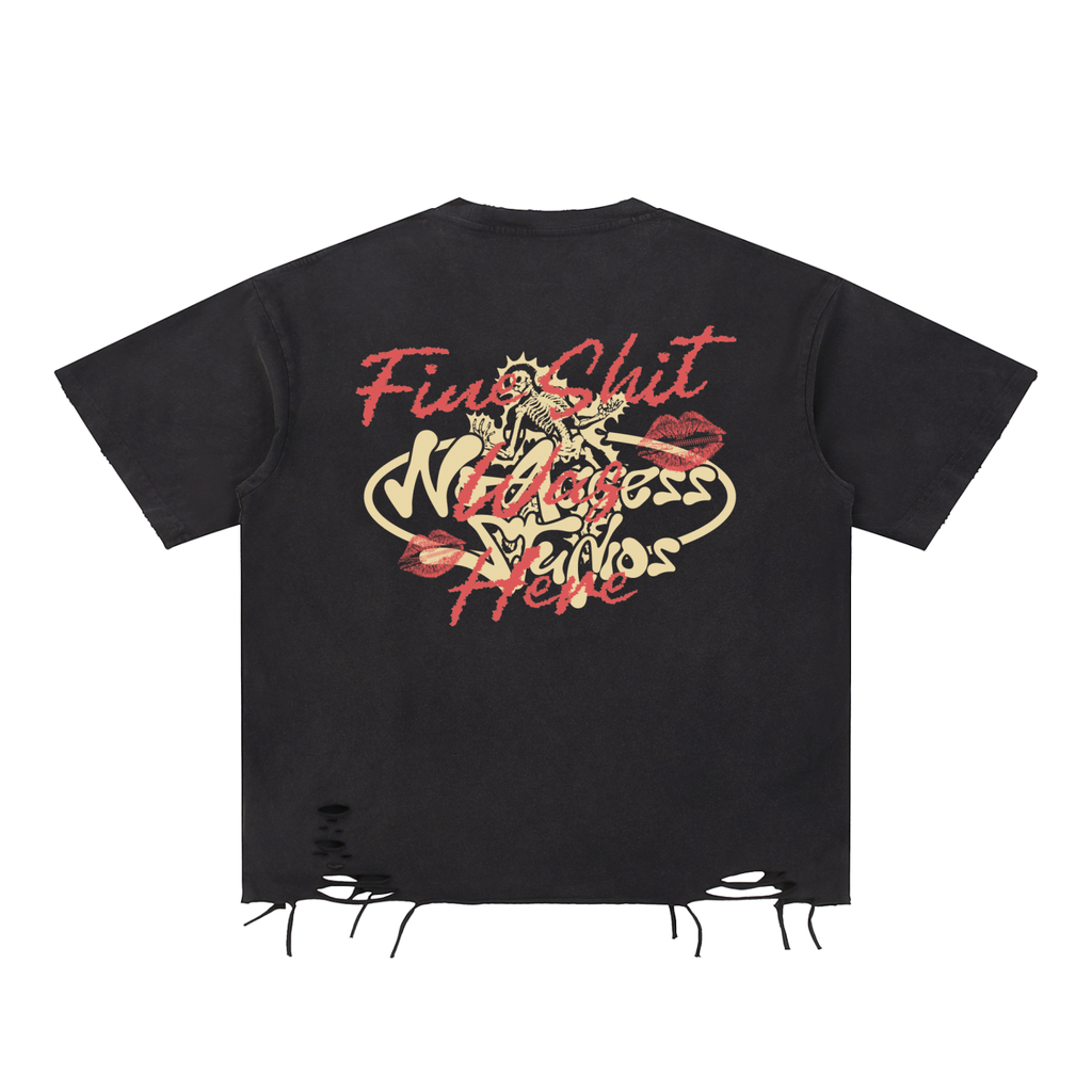 Snow Washed Raw-Hem T-Shirt